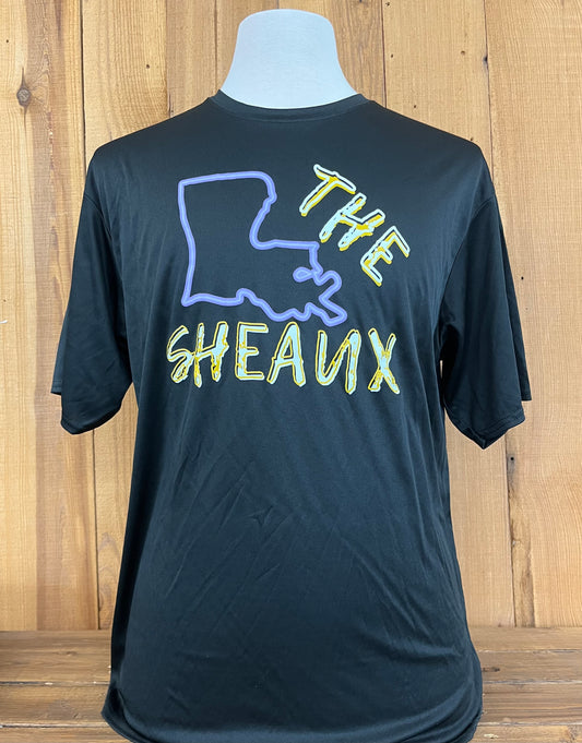 THE SHEAUX LOGO PERFORMANCE TEE-BLACK