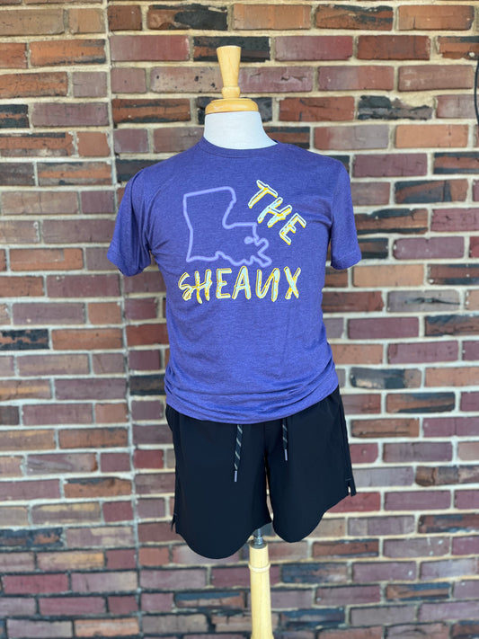 THE SHEAUX LOGO TEE-HEATHER PURPLE